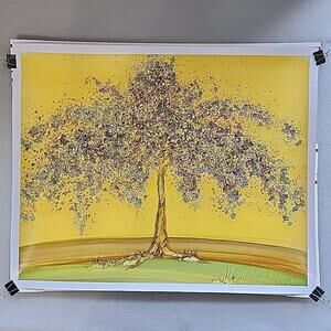 Tree 22x28in Painting by Daniel Violante Paramo Playa Del Carmen Mexico Unframed